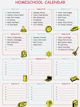 Printable Daily Homeschool Timetable Template for Easy Scheduling