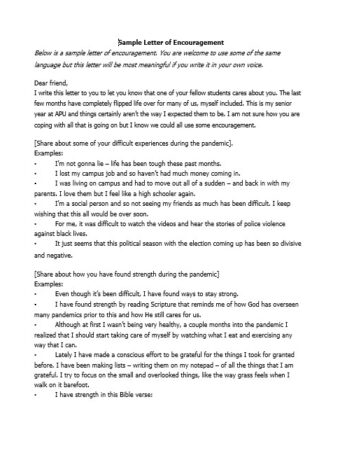Motivational Letter of Encouragement Template for All Occasions
